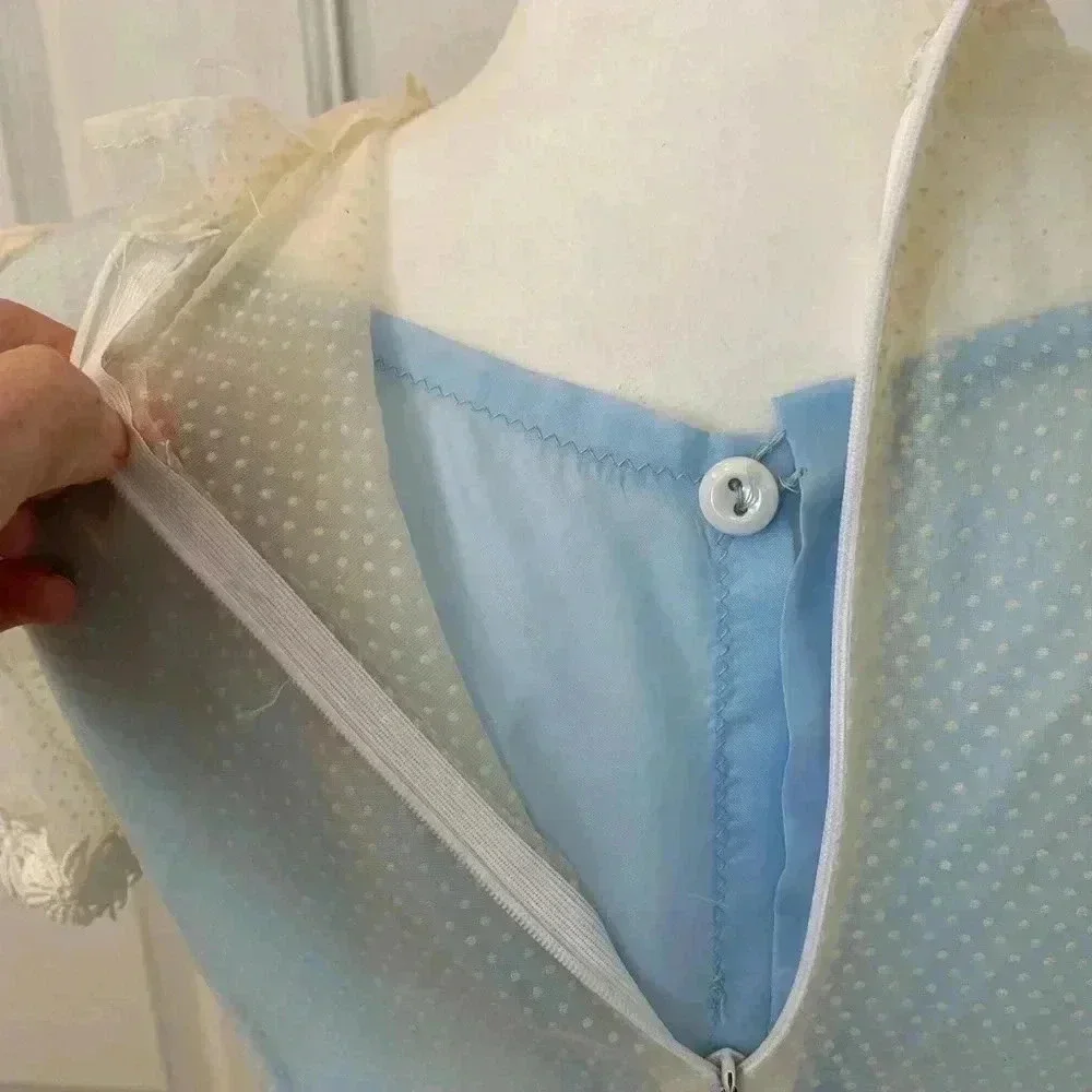 Vintage Handmade Girls Size L/XL Cottagecore White Dress